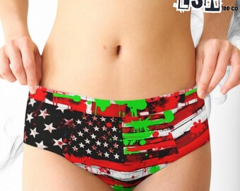 American Flag Cheeky Briefs, Printed Women's Underwear