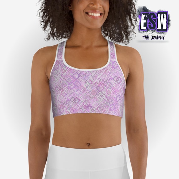 Pink design print Women's Sports bra, Women's Activewear