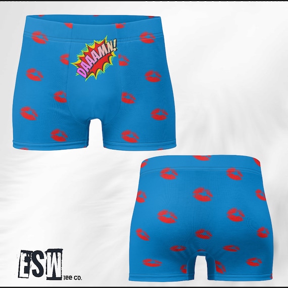 Funny Blue Print Men's Boxer Briefs