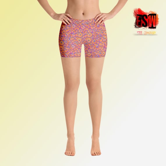 Pastel Animal Print Women's Yoga Shorts Women's Activewear