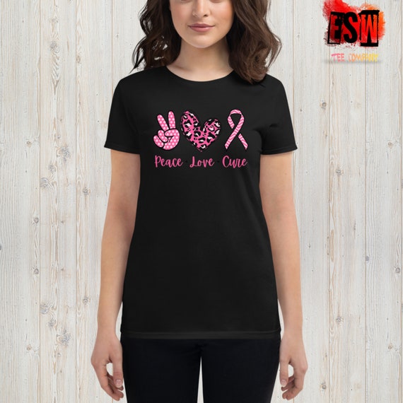 Peace love cure breast cancer awareness Women's short sleeve t-shirt