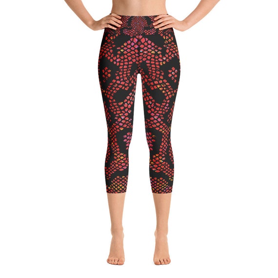 Colorful Snake print Yoga Capri Leggings