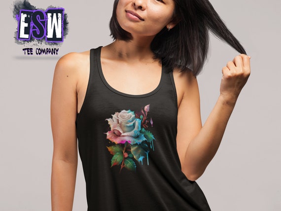 Roses floral print Women's Ideal Racerback Tank