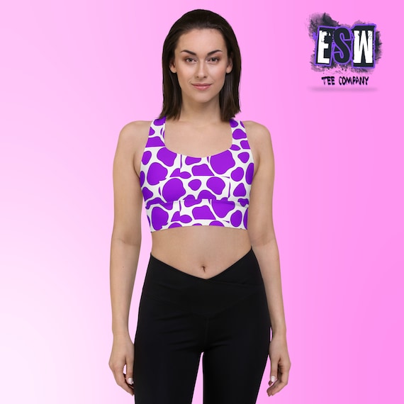 Animal print purple Longline sports bra Women's Activewear