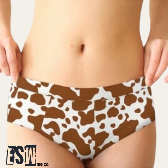 Brown Animal Print Women's Cheeky Briefs