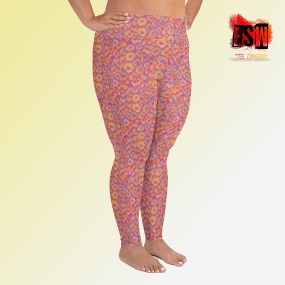 Pastel Animal Print Plus Size Women's Yoga Leggings Women's Activewear
