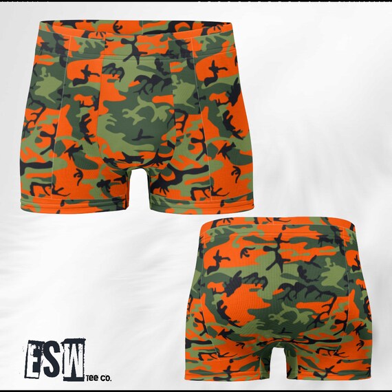 Orange Camouflage Men's Boxer Briefs