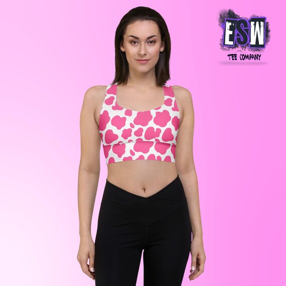 Animal print pink Longline sports bra Women's Activewear