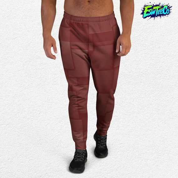 Maroon Geo Pattern Unisex/Men's Joggers,Sweatpants with pockets