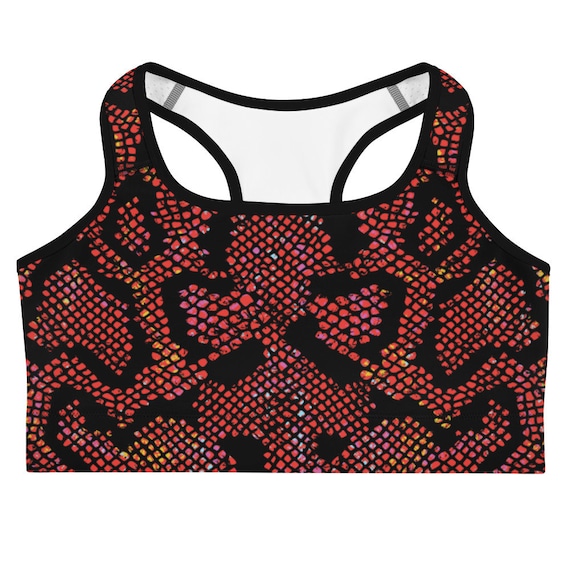 Red snake print Sports bra
