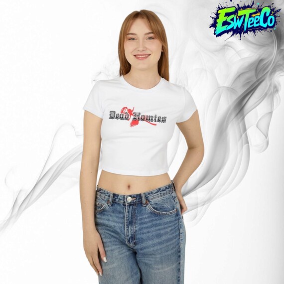 Graphic Dead Homies Women's Baby Tee, Vintage Style T-Shirt, Retro Design Top, Casual Shirt, Hipster Fashion ClothingWomen's Baby Tee