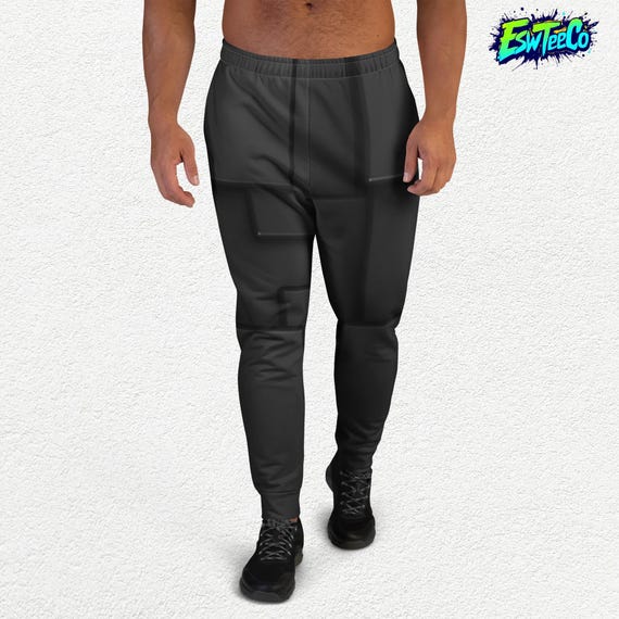 Graphite Black Geo Pattern Unisex/Men's Joggers,Sweatpants with pockets