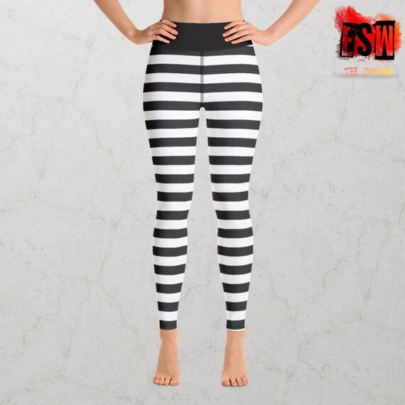Black Striped Women's Yoga Leggings Women's Activewear
