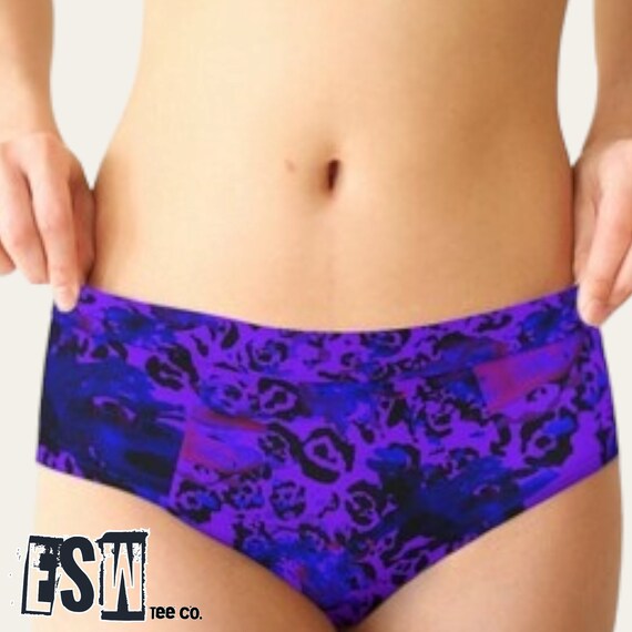 Purple Animal Print Women's Cheeky Briefs,Women's Intimates