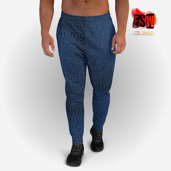 Denim print cotton blend Men's Joggers