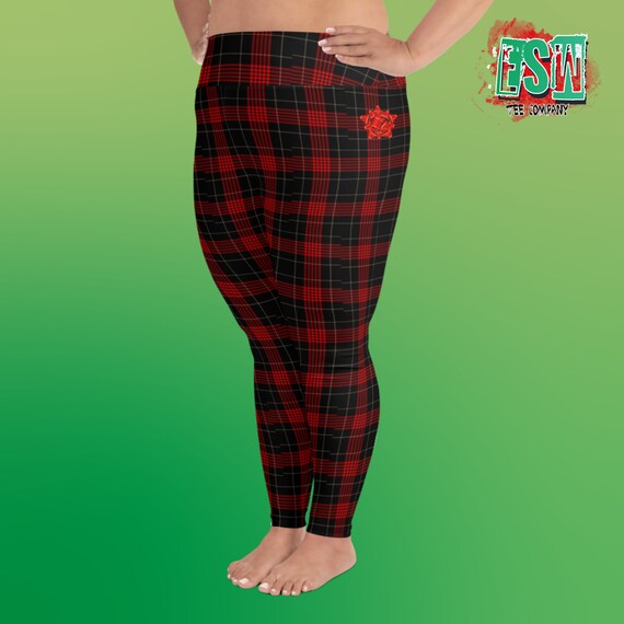 Holiday pattern Print Plus Size Women's Yoga Leggings, Women's Activewear