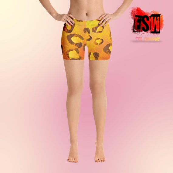 Animal print Graphic Women's Yoga Shorts, Women's Activewear