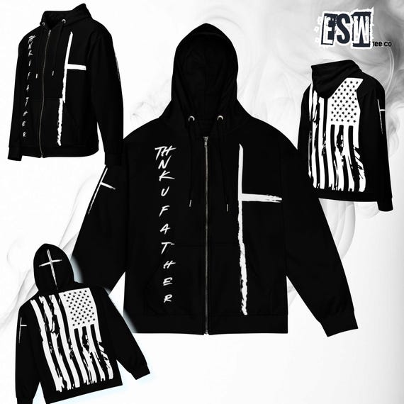Thank You Father Graphic Hoodie Men's, Women's Unisex zip hoodie