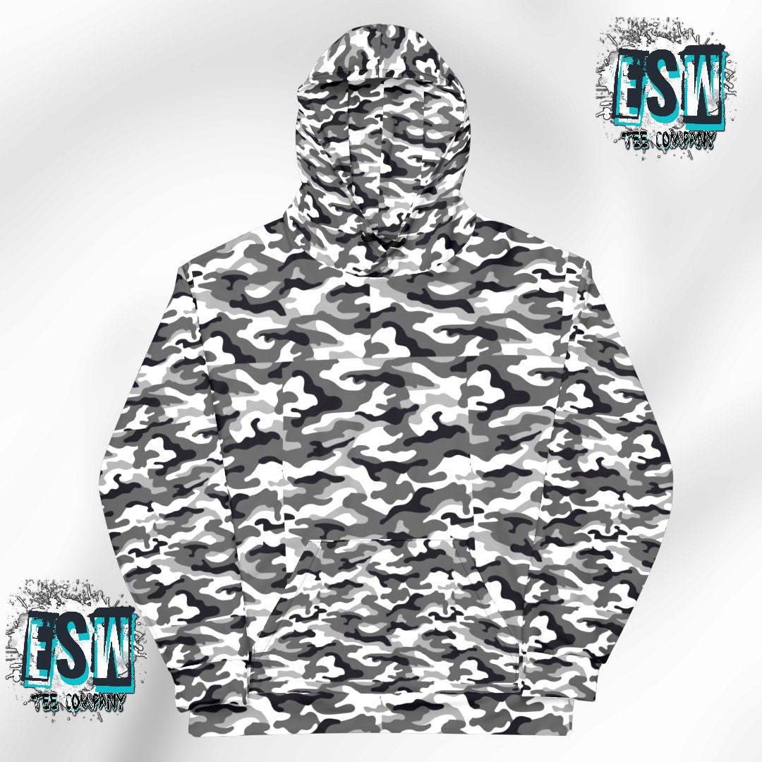 Blue Camoflage Print Hoodie Dress