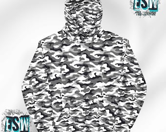 Black and White Camoflage Print Unisex,Men's, Women's Hoodie