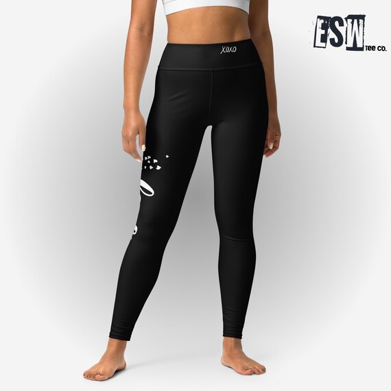 Love XOXO Print Women's Yoga Leggings, Women's Activewear