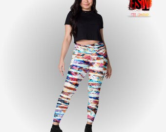 Colorful zebra print Leggings with pockets Women's Activewear