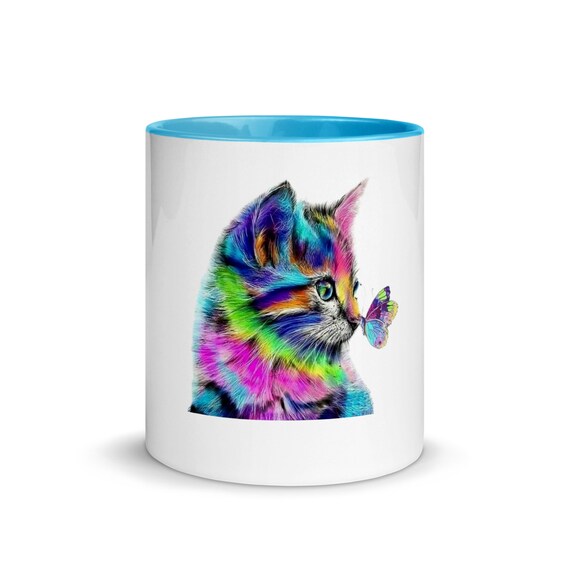 Cat Lover's art Mug with Color Inside