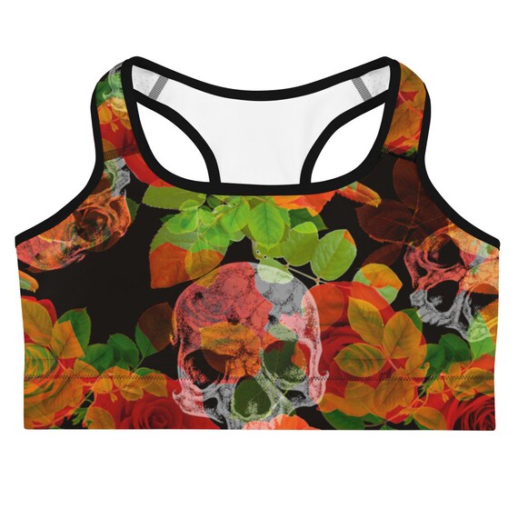 Skulls and Flowers Sports bra
