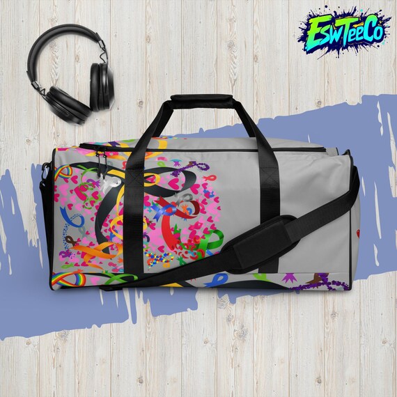 All The Awarenesses Ribbons Graphic Art Print Gym/Travel Duffle bag, Unisex Luggage