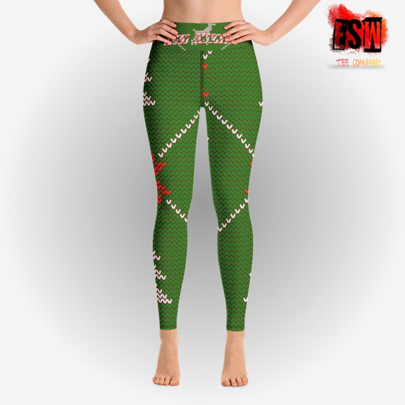 Christmas ugly sweater printed Yoga Leggings