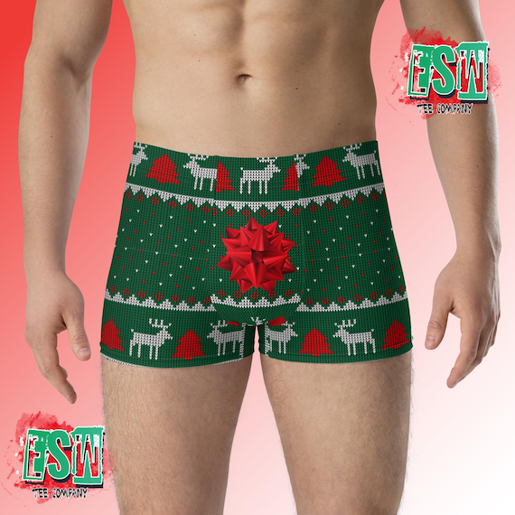 Christmas Ugly Sweater Men's Boxer Briefs, Men's Underwear