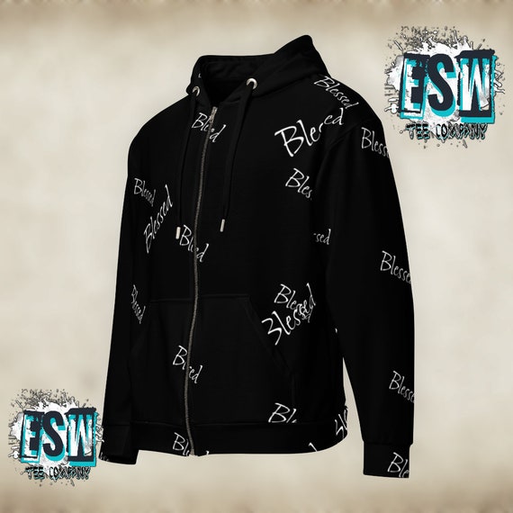 Blessed Black Unisex, Men's, Women's zip hoodie