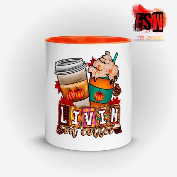 Fall pumpkin spice coffee Mug with Color Inside