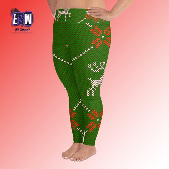 Christmas ugly sweater printed All-Over Print Plus Size Leggings