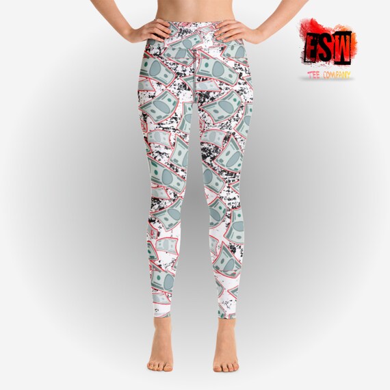 Money bills print Yoga Leggings