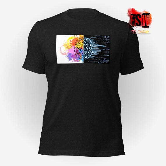 Sides of the Brain Art print Unisex, Men's, Women's t-shirt