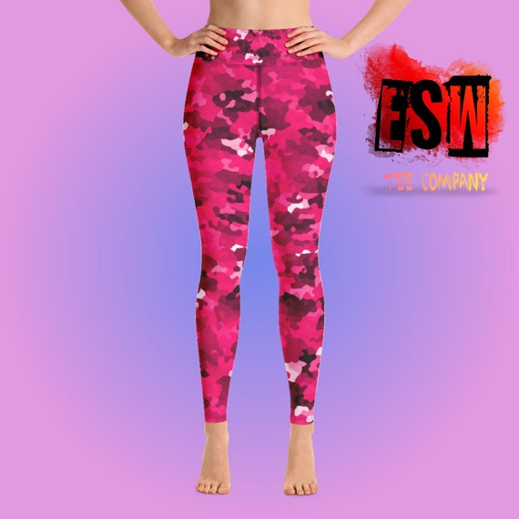 Fuchsia pink camouflage women's Yoga Leggings Women's Activewear