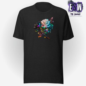 Black Rose White Rose Floral print Unisex, Men&#39;s, Women&#39;s t-shirt