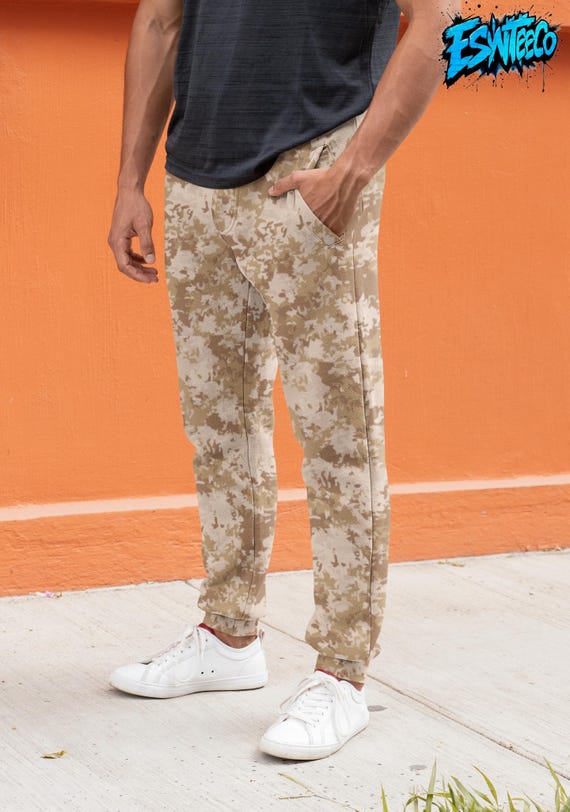 Brown tan camouflage graphic print Men's, Unisex Joggers, Sweatpants