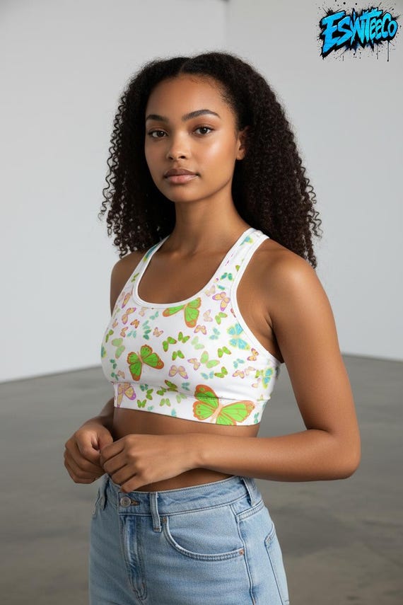 Butterflies print Sports bra