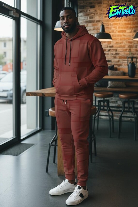 Maroon Geo Pattern Unisex/Men's cotton hoodie, pullover hoodie