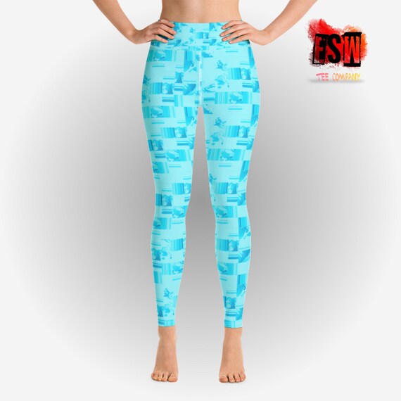 Sky Blue Teal Women's Yoga Leggings Women's Activewear