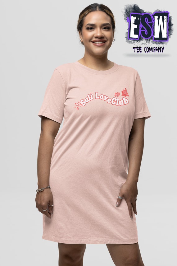 Self Love Club Peach color Women's T-shirt dress