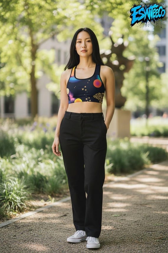 Stars and planets printed Sports bra