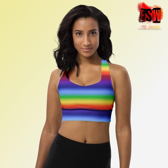 Rainbow Women's Longline sports bra