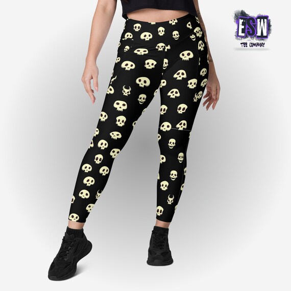 Halloween Ghosts Print Women's Leggings with pockets, Women's Activewear