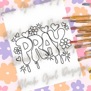 Pray Paint Party Printable: Christian Art Template (SVG, PNG, PDF Files)
