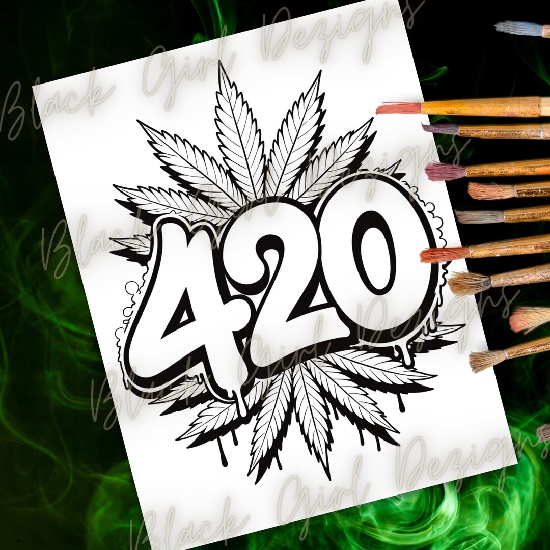 420 Paint and Sip Template Coloring Page (PNG, SVG, PDF) - Etsy