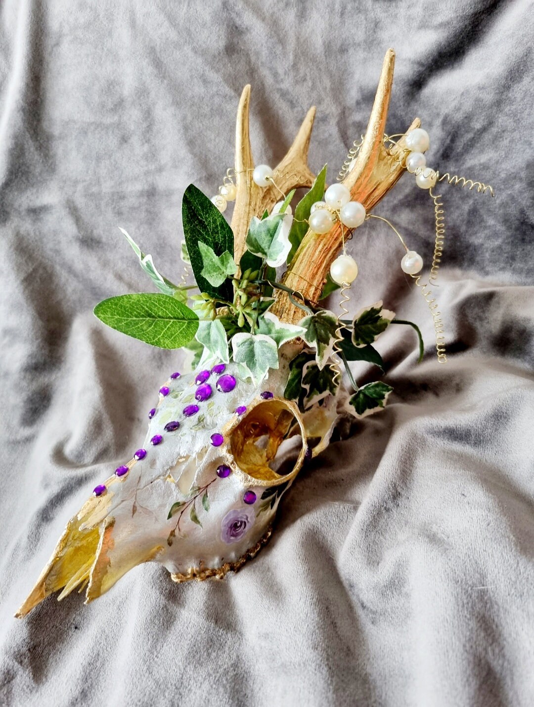 Pearl Roe Crystal & Pearl Roe Deer Skull - Etsy