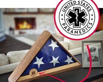 Personligt ambulanssjukvårdaremblem, flaggdisplay, veteranminne